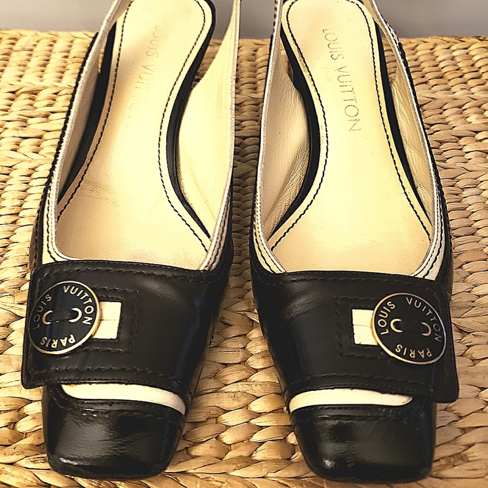 Authentic Louis Vuitton sling back 1/2 inch heel